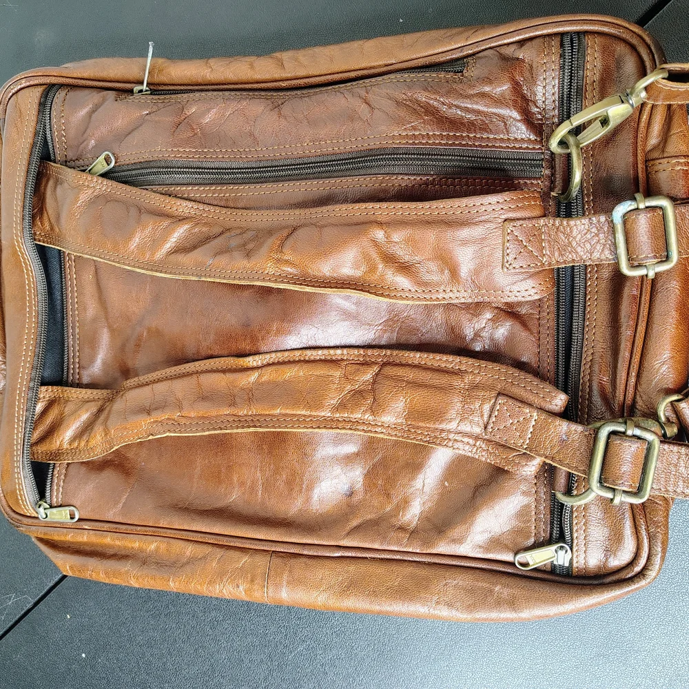 Johnny fly leather Convertible Backpack Messenger brown